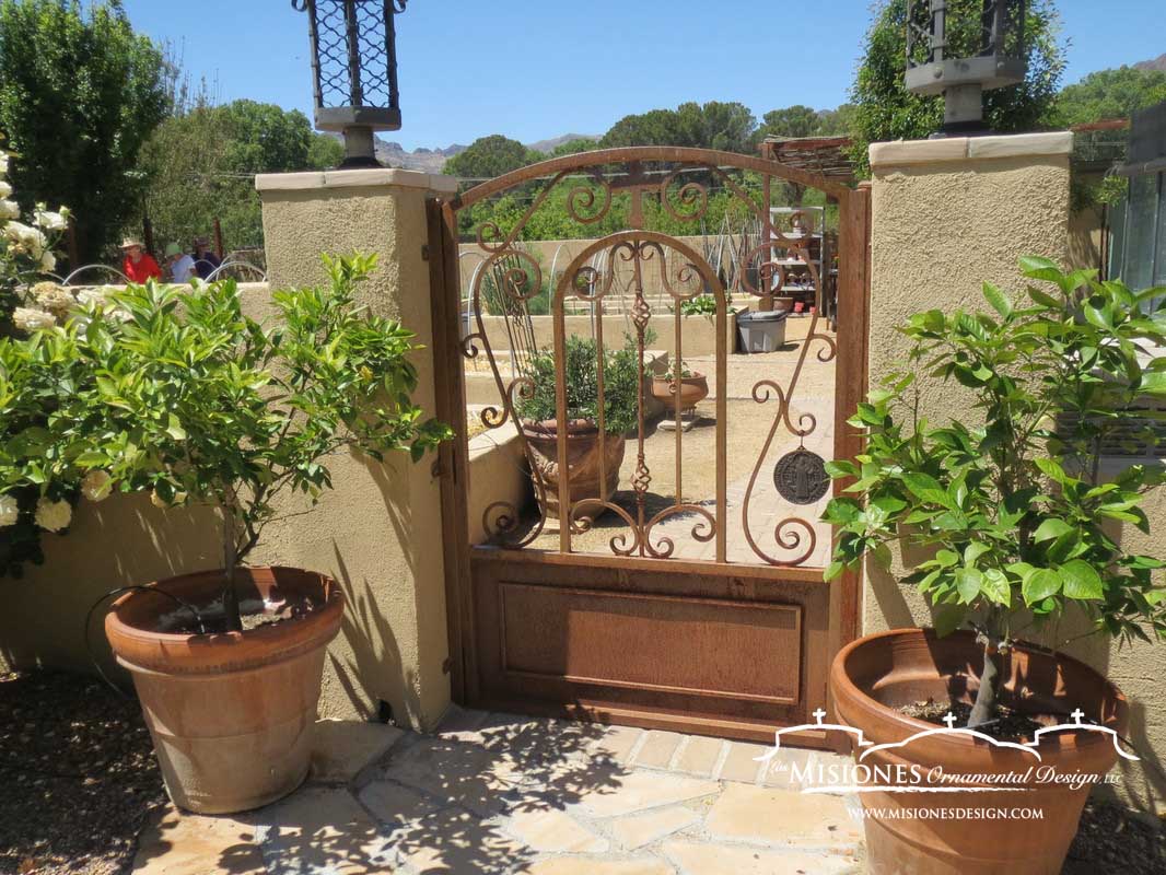 rust southwest small garden steel metal courtyard gate