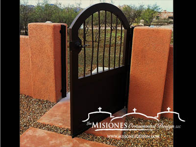 black kickplate small steel metal courtyard gate