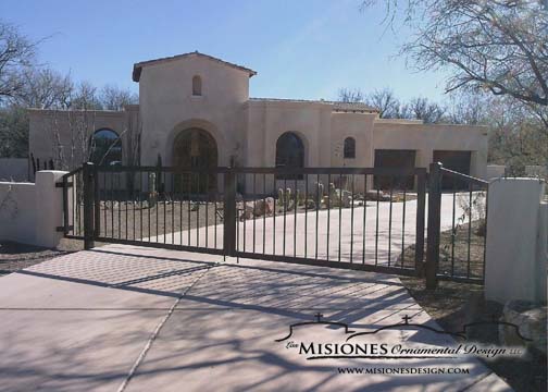 black bars double driveway gate